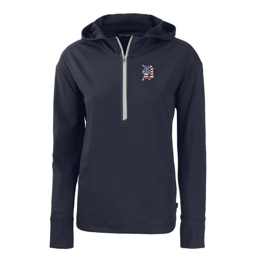 Detroit Tigers Cutter & Buck Women's Daybreak Eco Recycled Half-Zip Hoodie for sale