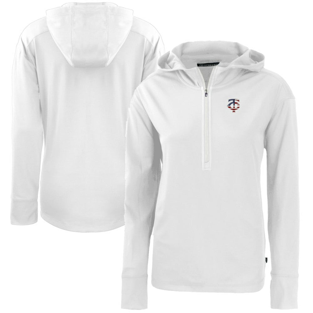 Minnesota Twins Cutter & Buck Women's Daybreak Eco Recycled Half-Zip Hoodie for sale