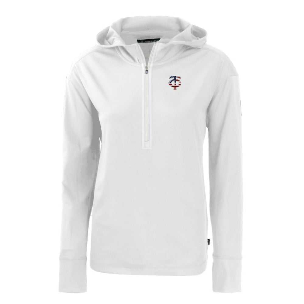 Minnesota Twins Cutter & Buck Women's Daybreak Eco Recycled Half-Zip Hoodie for sale