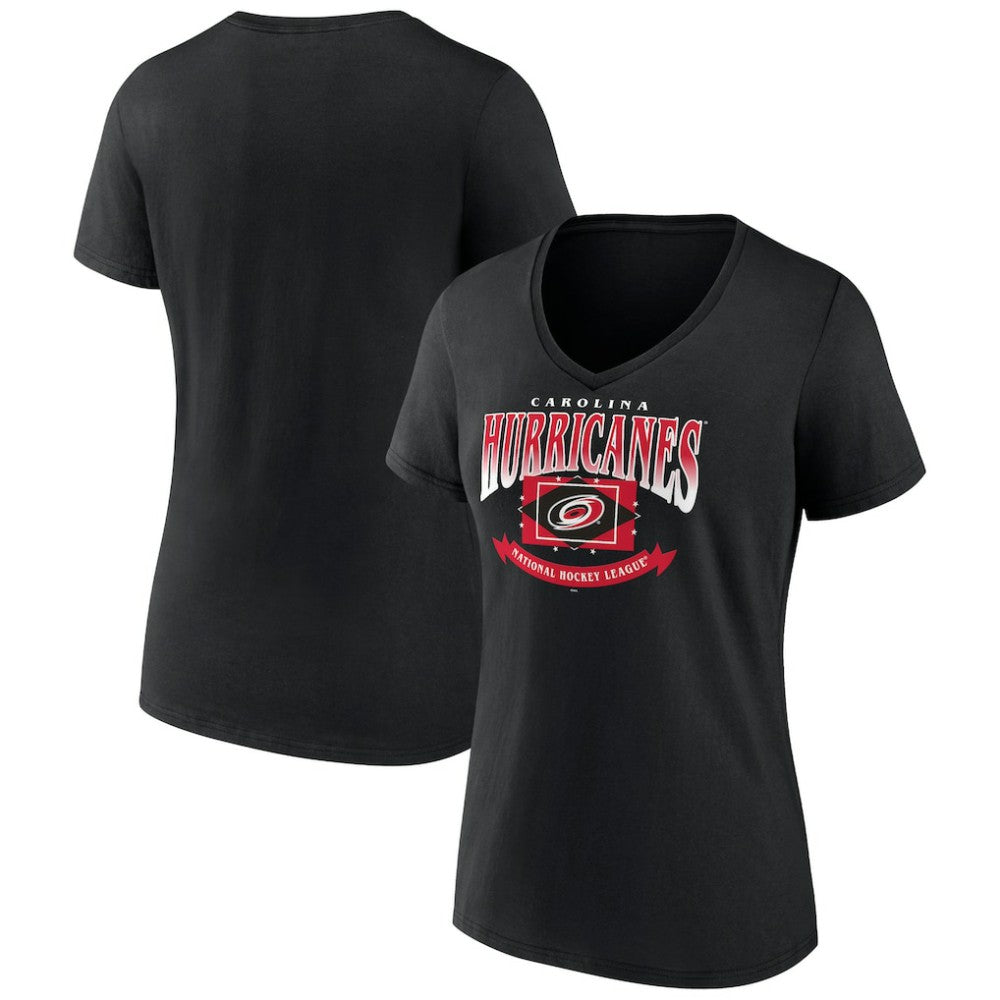 Carolina Hurricanes - Women's Slapshot V-Neck T-Shirt Black