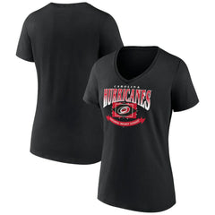 Carolina Hurricanes - Women's Slapshot V-Neck T-Shirt Black