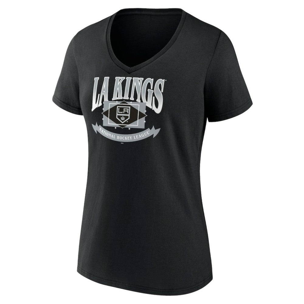 Los Angeles Kings - Women's Slapshot V-Neck T-Shirt Black