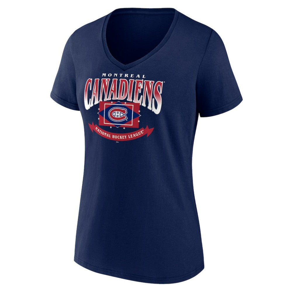 Montreal Canadiens - Women's Slapshot V-Neck T-Shirt Navy