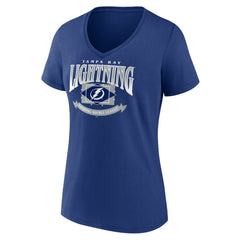 Tampa Bay Lightning - Women's Slapshot V-Neck T-Shirt Blue