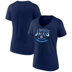 Winnipeg Jets - Women's Slapshot V-Neck T-Shirt Navy