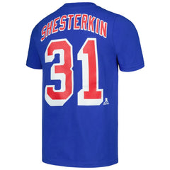 Igor Shesterkin New York Rangers Youth Player Name & Number T-Shirt Blue