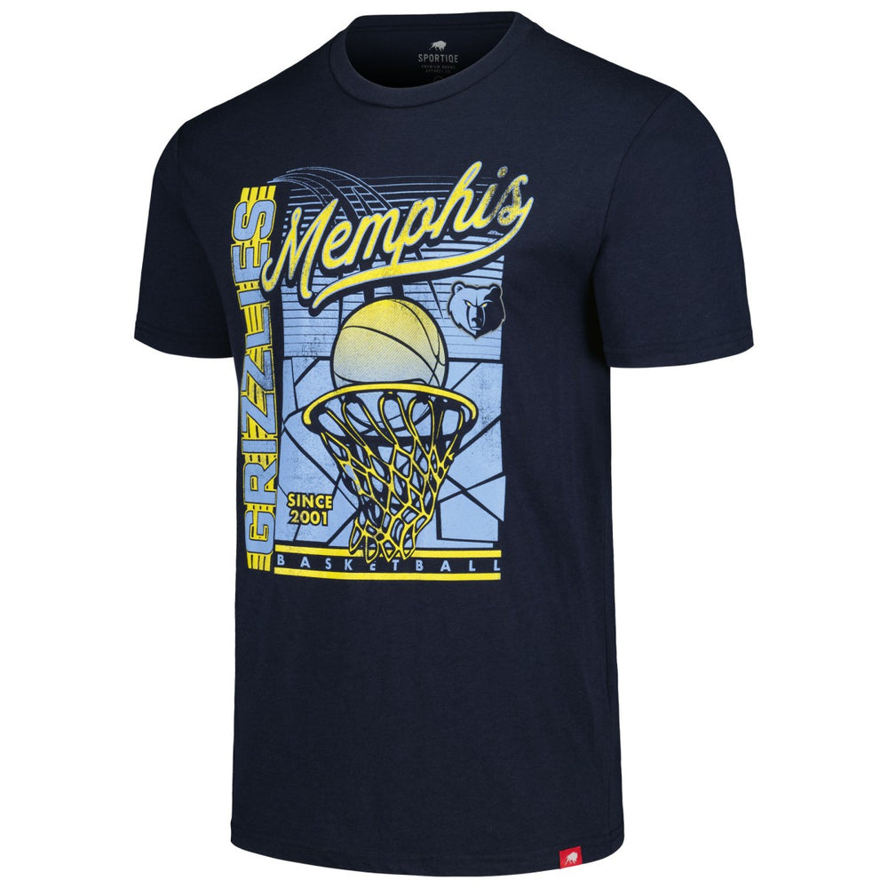 NBA - Memphis Grizzlies Sportiqe Unisex Swish Super-Soft Comfy Tri-Blend T-Shirt - Navy