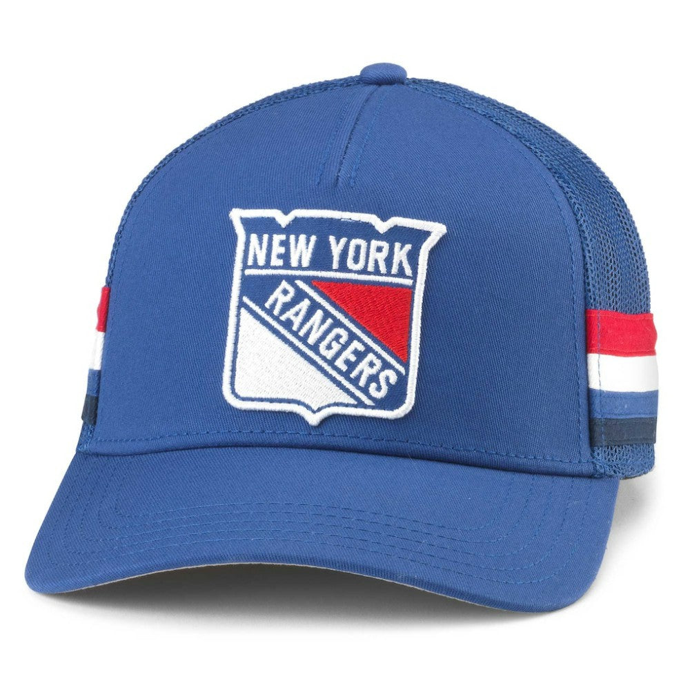 New York Rangers American Needle HotFoot Stripes Trucker Adjustable Hat Blue