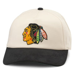 Chicago Blackhawks American Needle Burnett Adjustable Hat Cream/Black