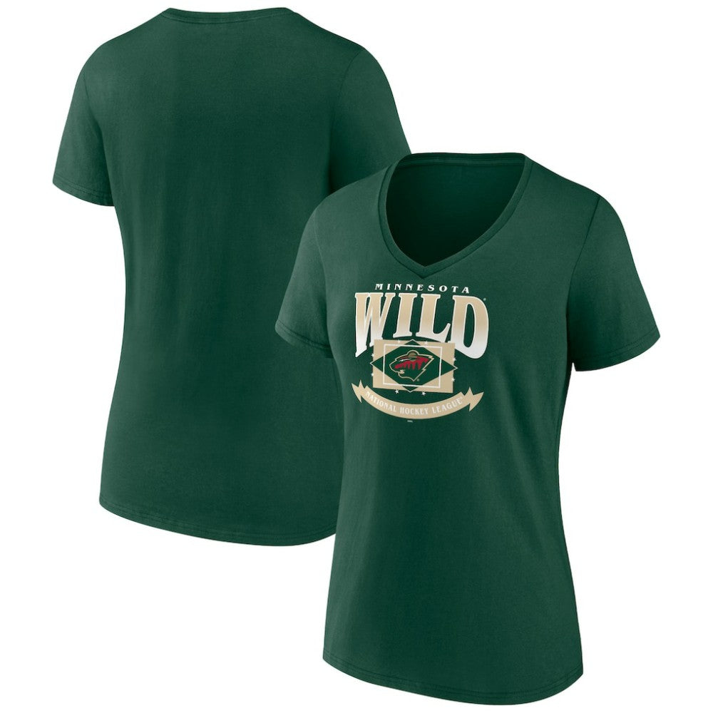 Minnesota Wild - Women's Slapshot V-Neck T-Shirt Green