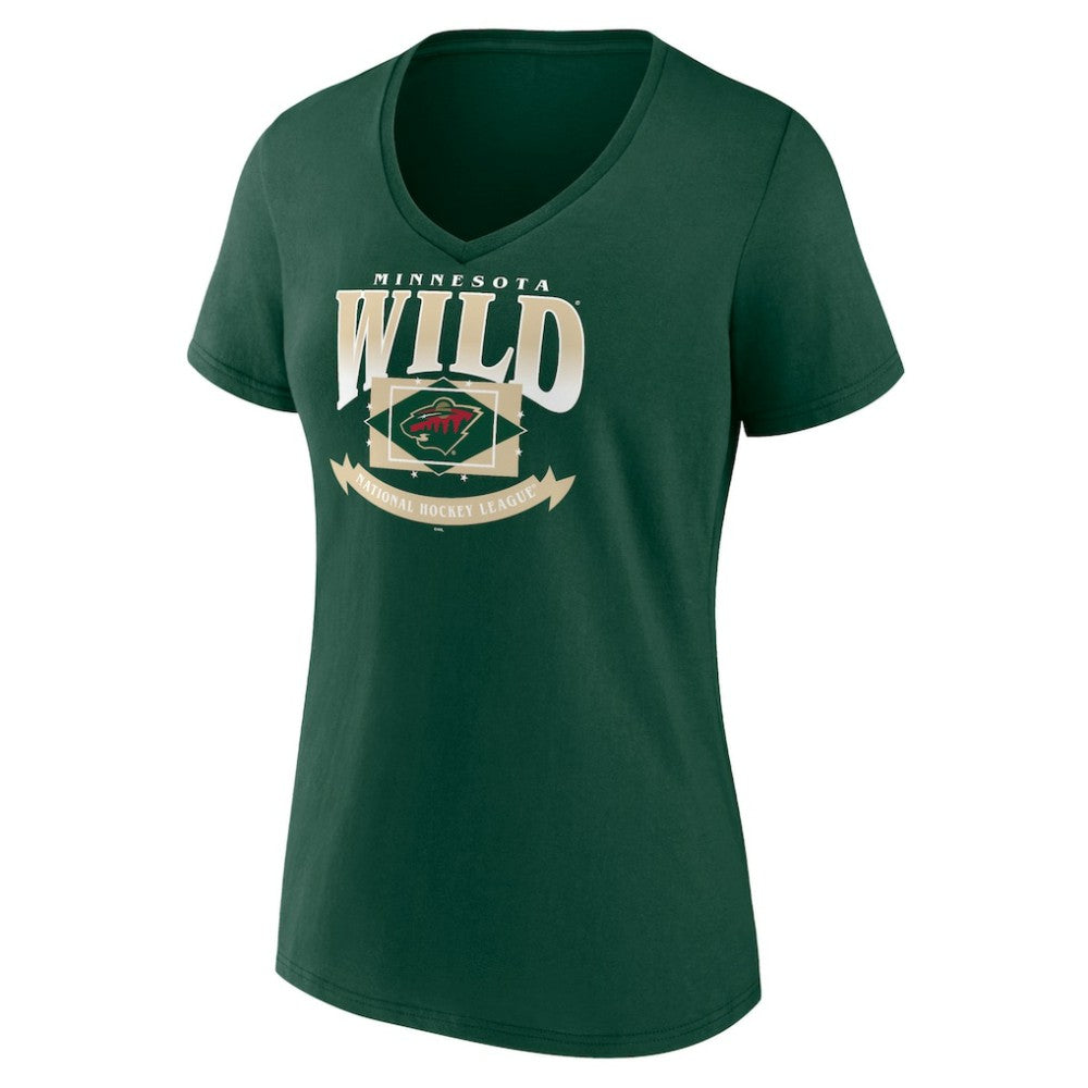 Minnesota Wild - Women's Slapshot V-Neck T-Shirt Green