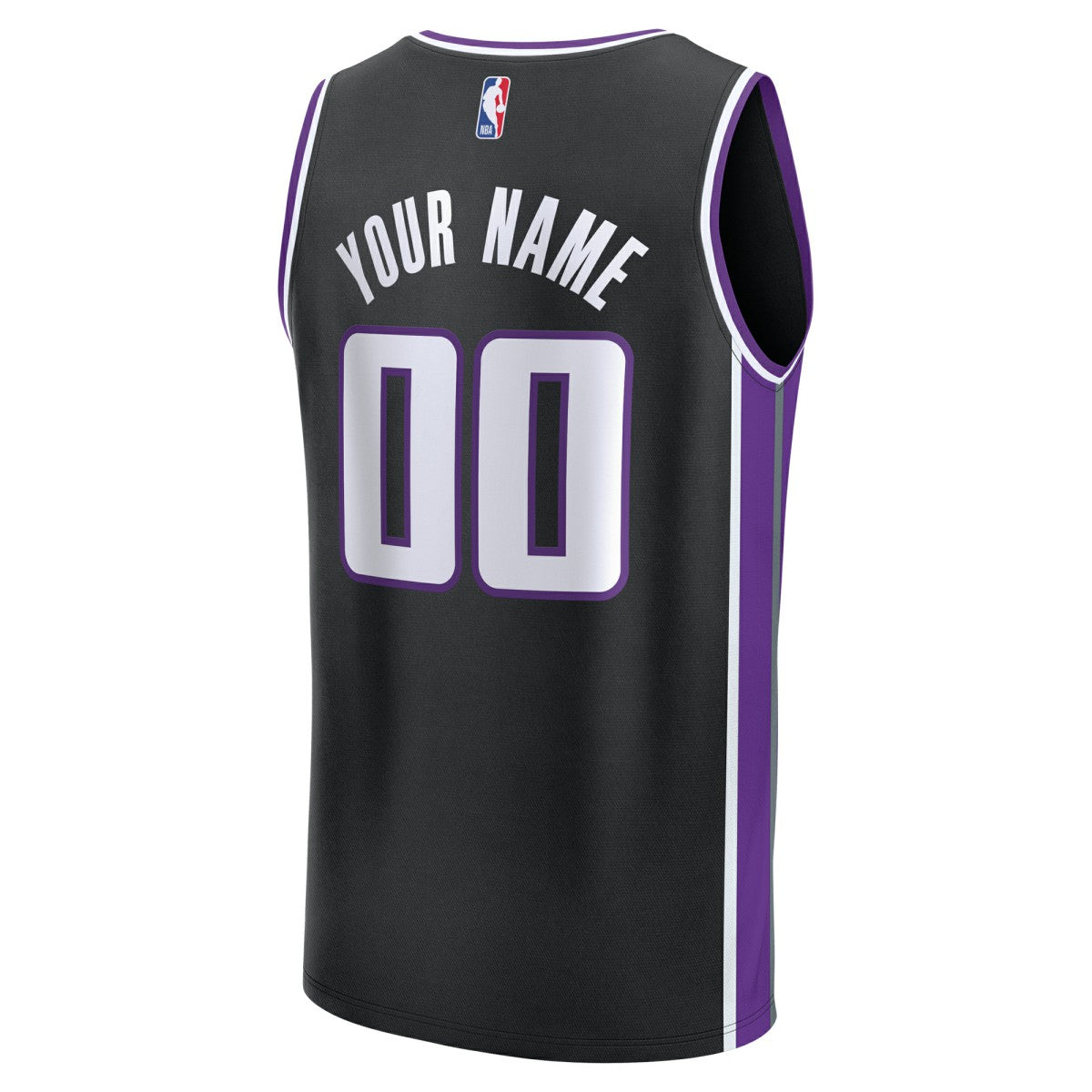 Fanatics - Sacramento Kings Youth Fast Break Custom Replica Jersey - Black - Icon Edition