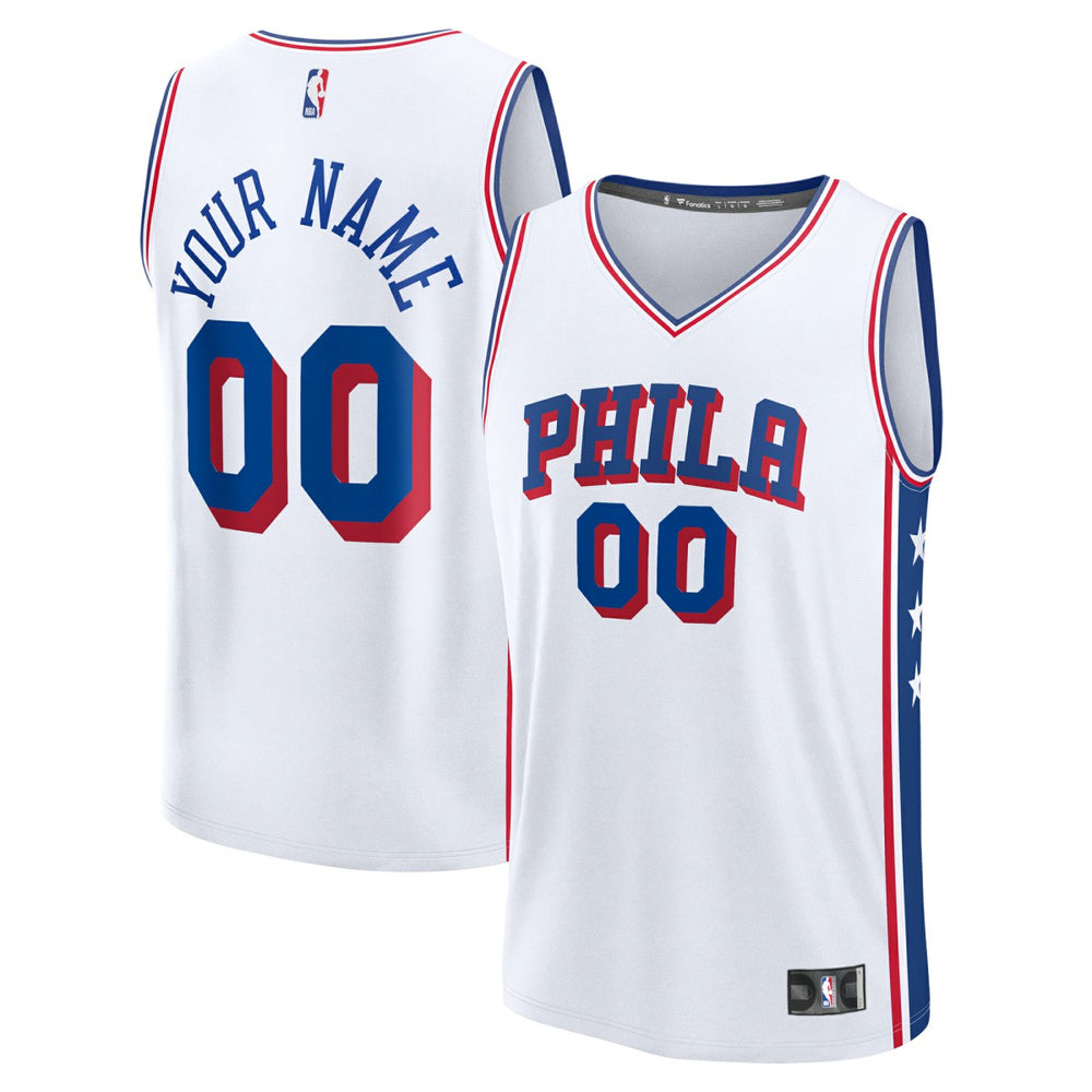 Fanatics - Philadelphia 76ers Youth Fast Break Custom Replica Jersey - White - Association Edition