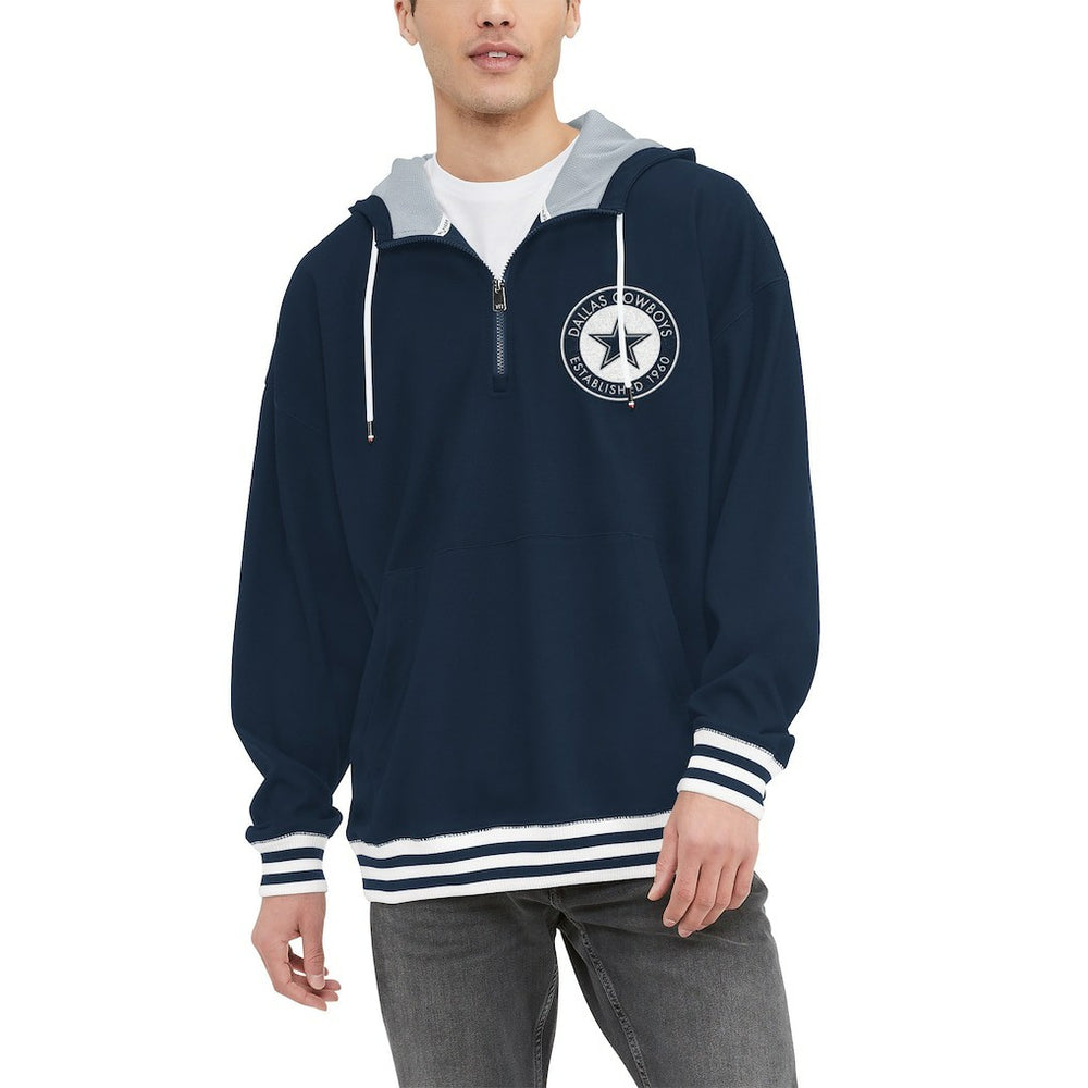 Dallas Cowboys Tommy Hilfiger Aaron Quarter-Zip Hoodie Navy - NFL