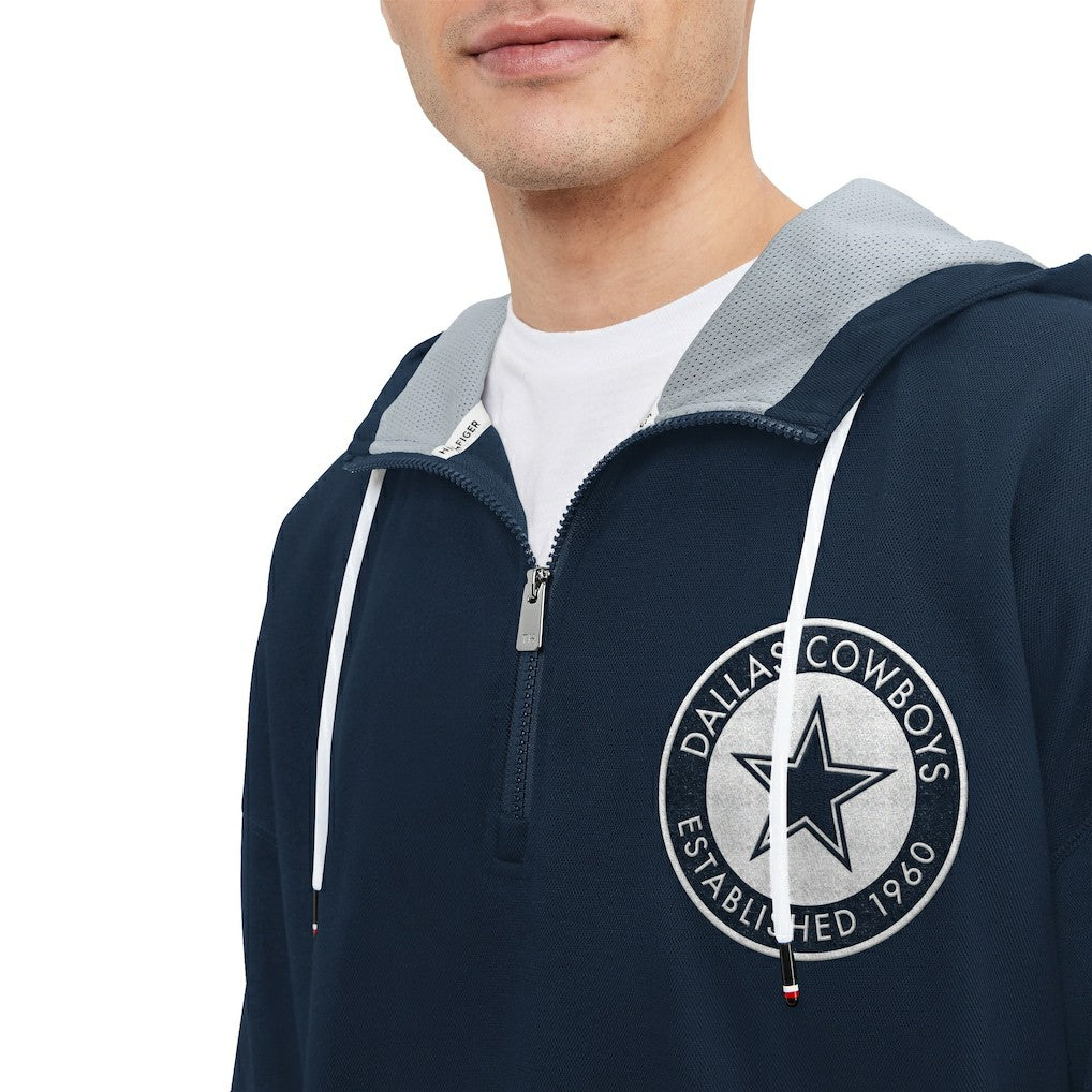 Dallas Cowboys Tommy Hilfiger Aaron Quarter-Zip Hoodie Navy - NFL