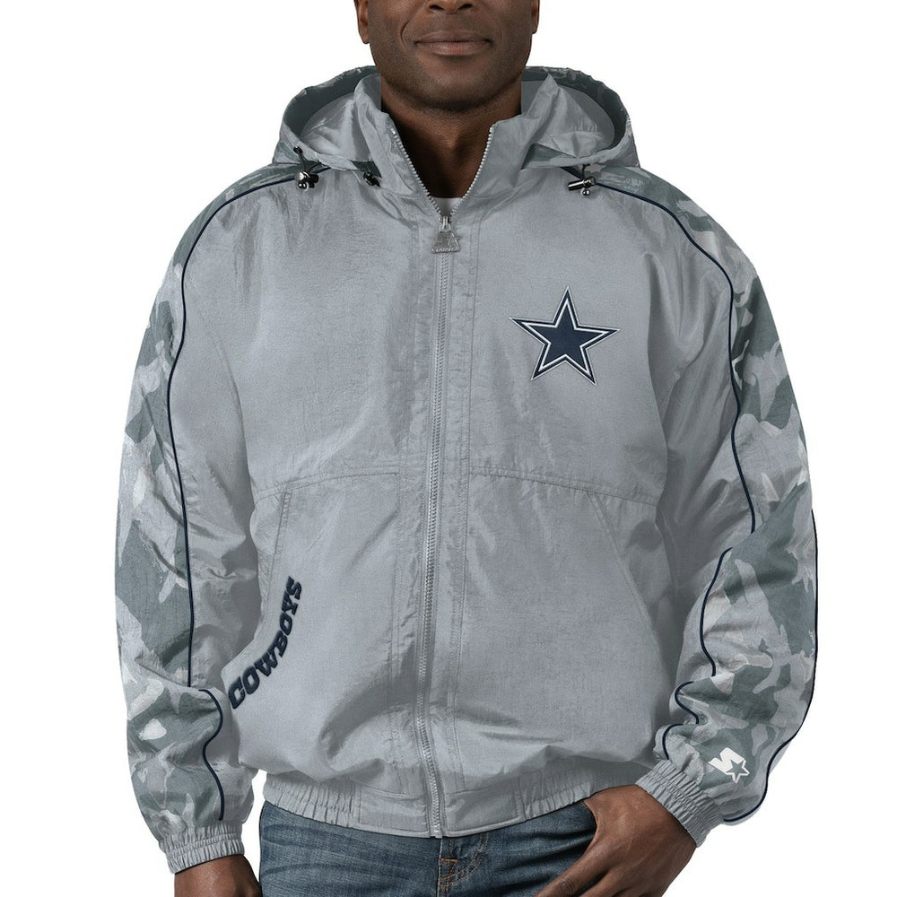 Dallas Cowboys Starter Throwback Thursday Night Lights Hoodie Full-Zip Jacket Silver - NFL