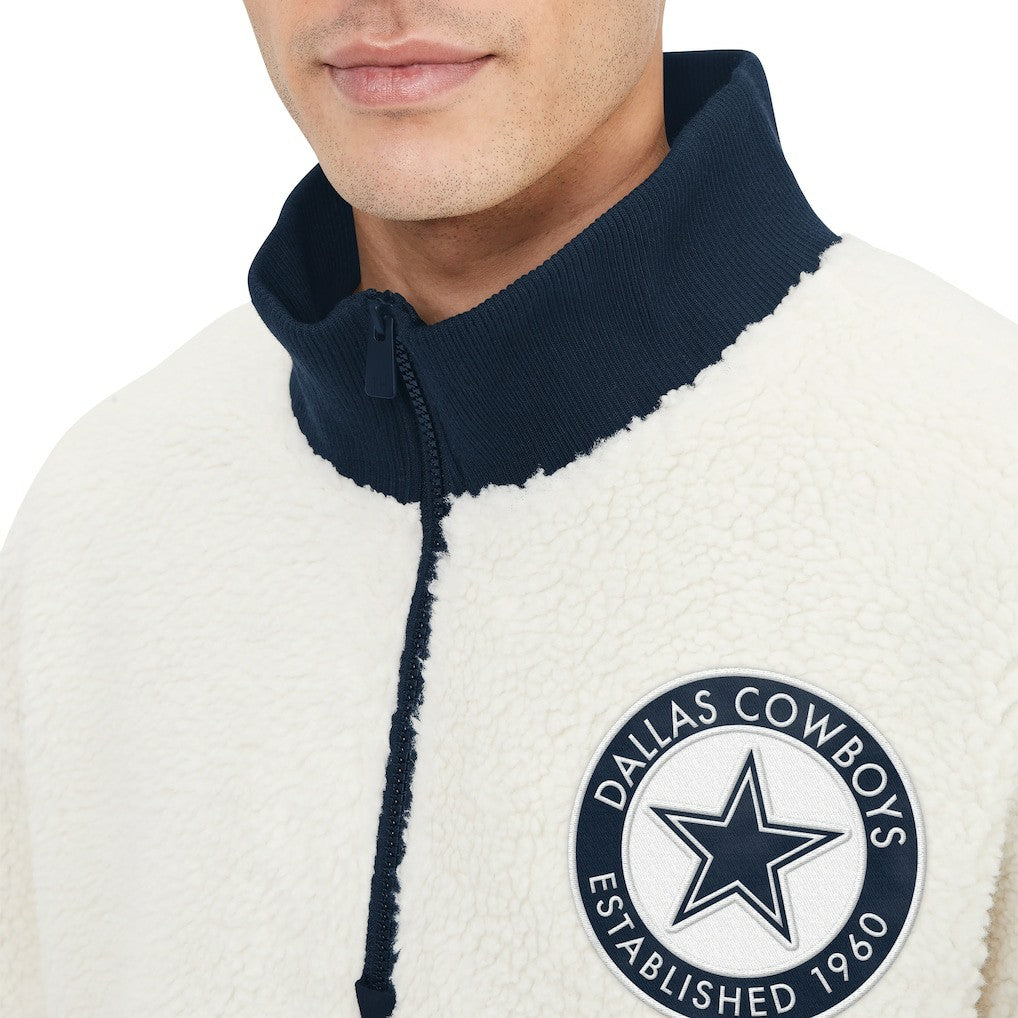 Dallas Cowboys Tommy Hilfiger Jordan Sherpa Quarter-Zip Jacket White - NFL