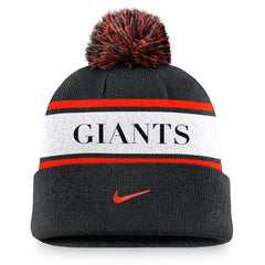 San Francisco Giants Nike Team Stripe Peak Cuffed Knit Hat with Pom Clearance