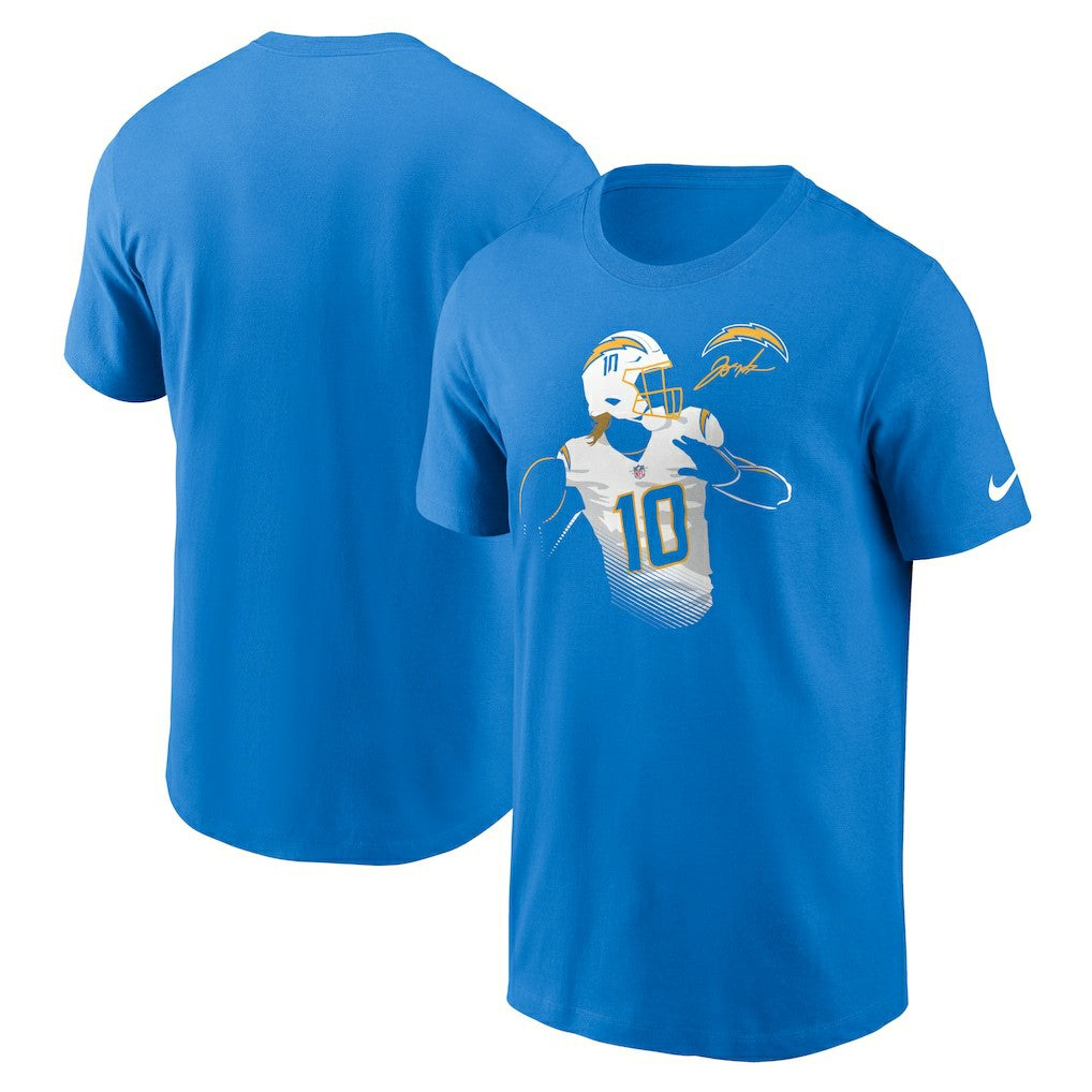 Justin Herbert Los Angeles Chargers Player Graphic T-Shirt Powder Blue - Nike
