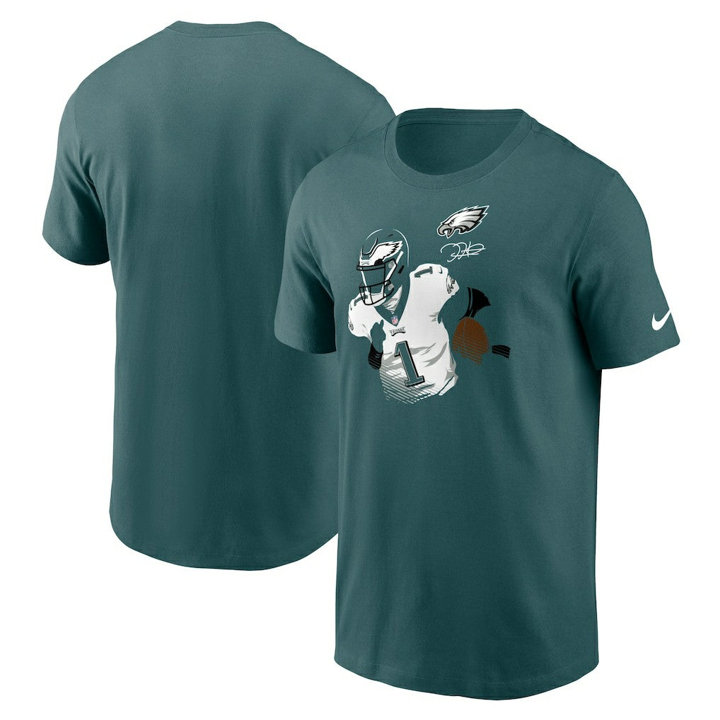 Jalen Hurts Philadelphia Eagles Player Graphic T-Shirt Midnight Green - Nike