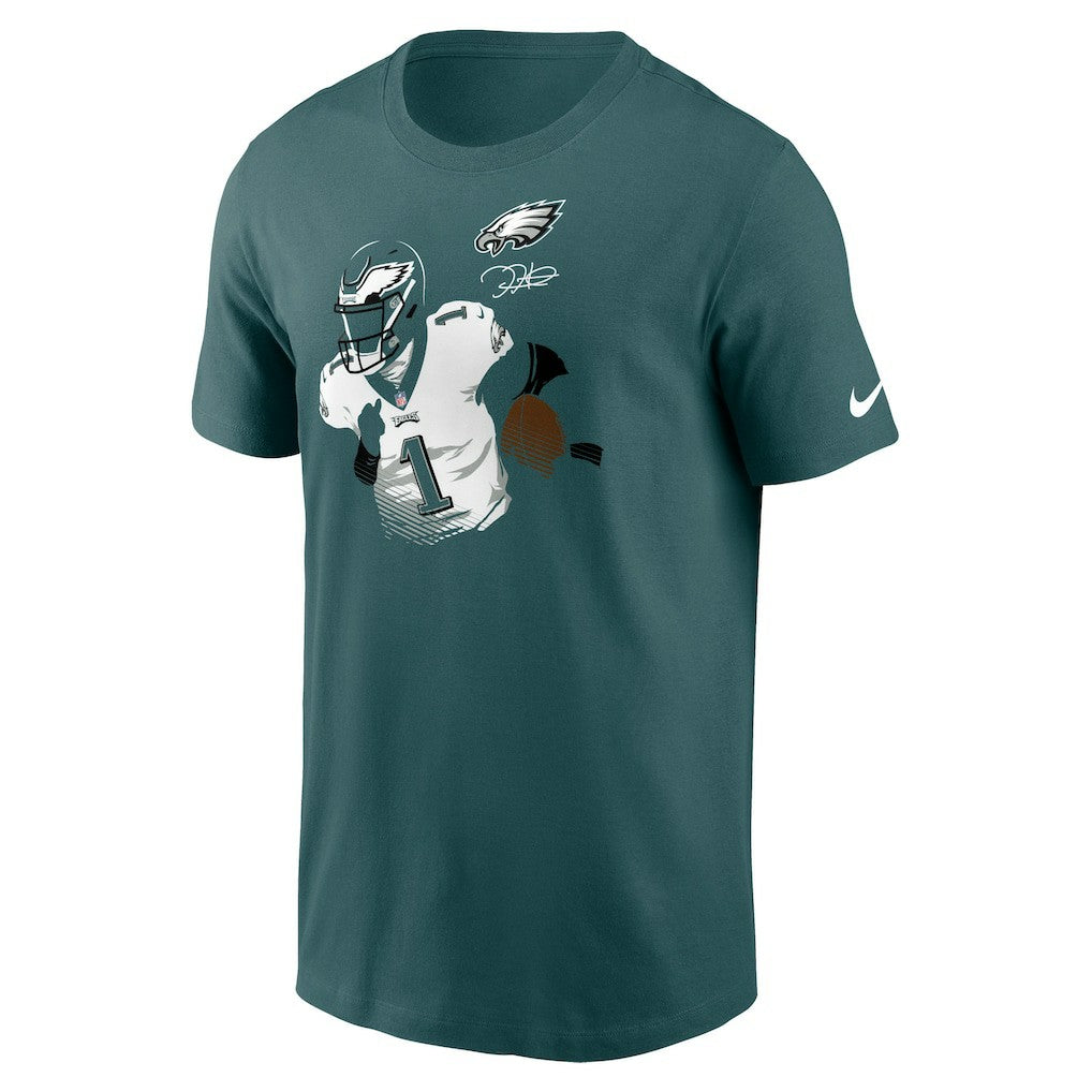 Jalen Hurts Philadelphia Eagles Player Graphic T-Shirt Midnight Green - Nike