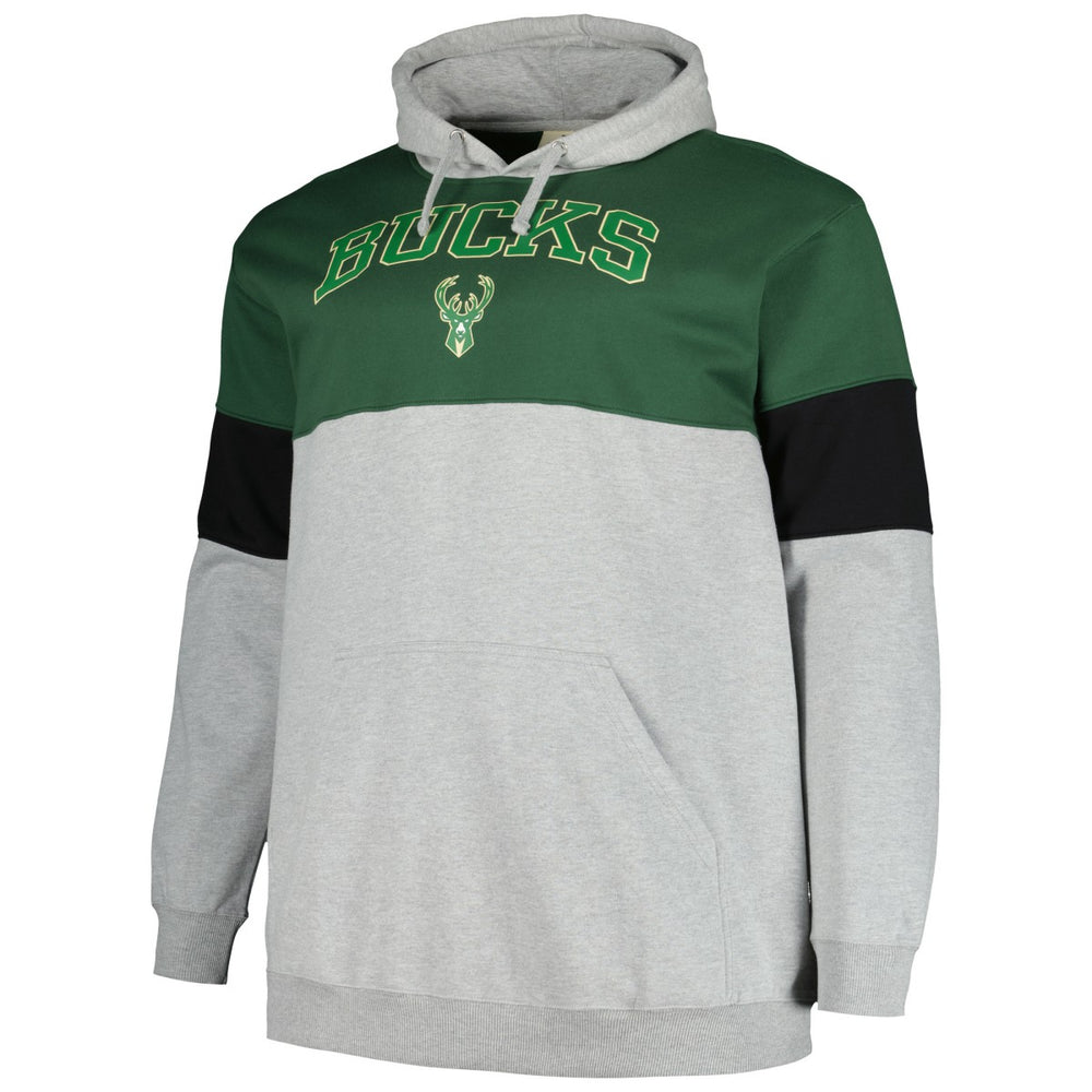 Fanatics - Milwaukee Bucks Big & Tall Pullover Hoodie - Hunter Green/Black