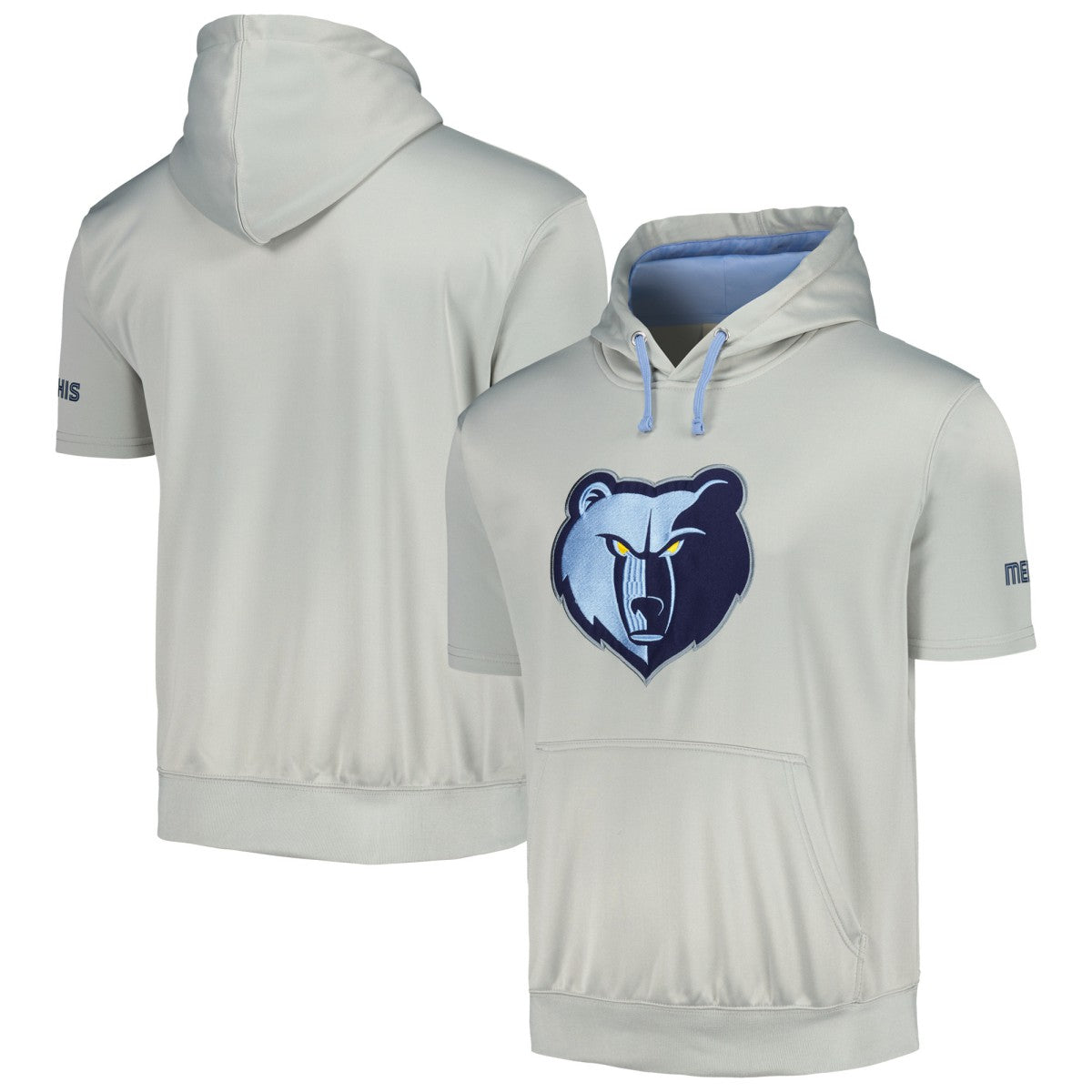 Fanatics - Memphis Grizzlies Short Sleeve Pullover Hoodie - Silver/Light Blue