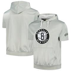 Fanatics - Brooklyn Nets Short Sleeve Pullover Hoodie - Silver/White