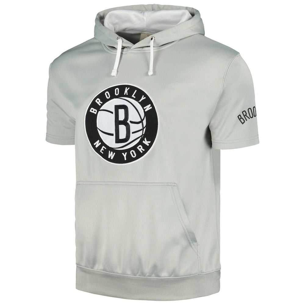 Fanatics - Brooklyn Nets Short Sleeve Pullover Hoodie - Silver/White