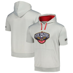 Fanatics - New Orleans Pelicans Short Sleeve Pullover Hoodie - Silver/Red