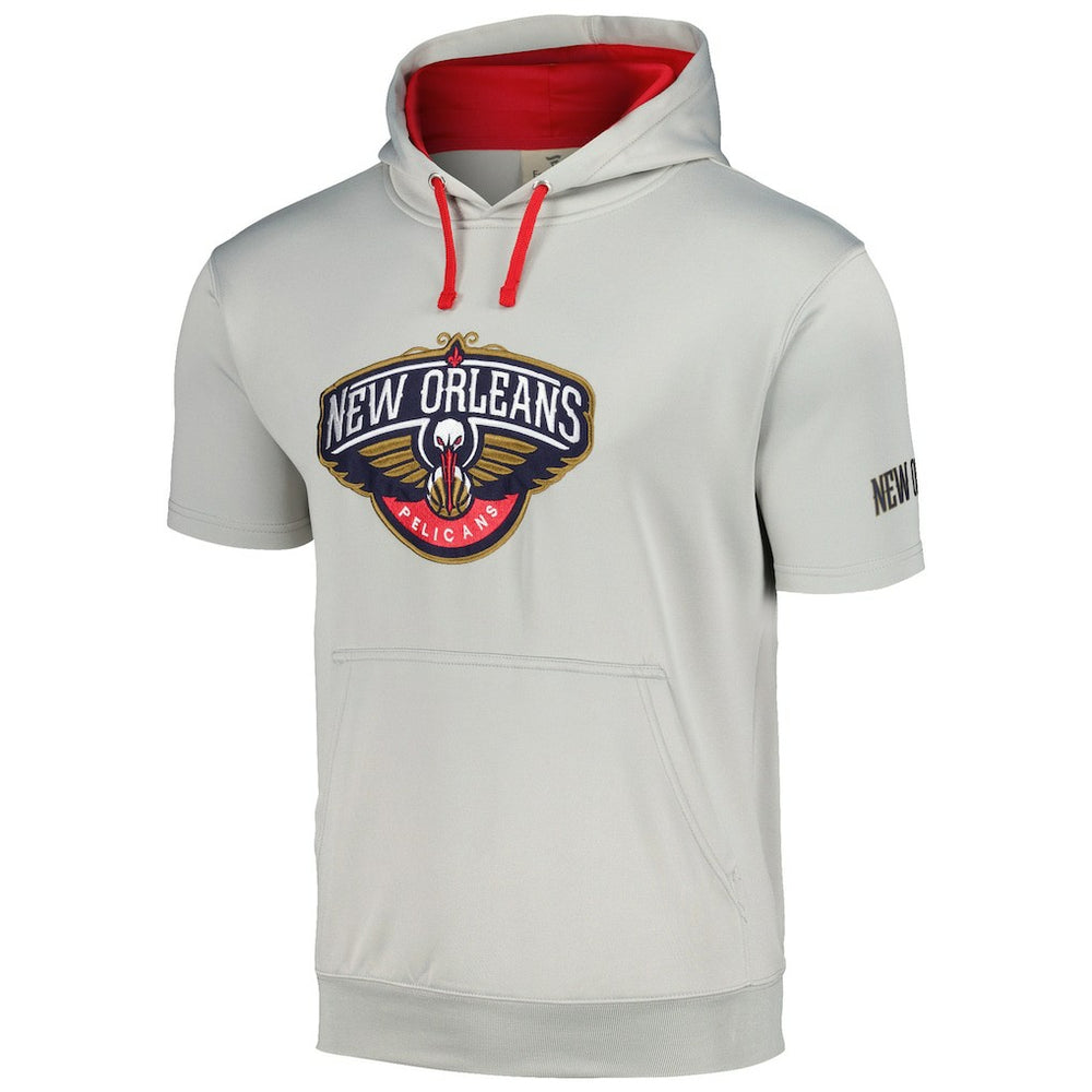 Fanatics - New Orleans Pelicans Short Sleeve Pullover Hoodie - Silver/Red