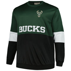 Fanatics - Milwaukee Bucks Big & Tall Split Pullover Sweatshirt - Hunter Green/Black