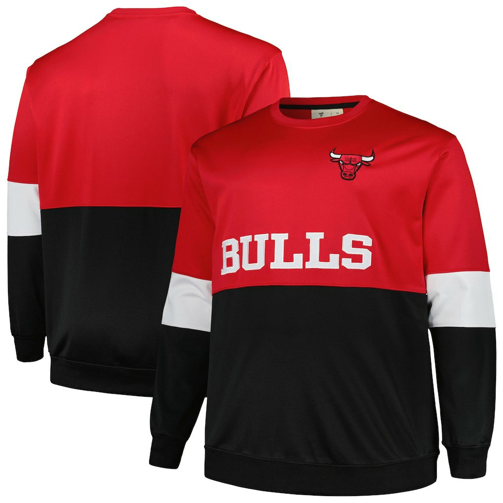Fanatics - Chicago Bulls Big & Tall Split Pullover Sweatshirt - Red/Black
