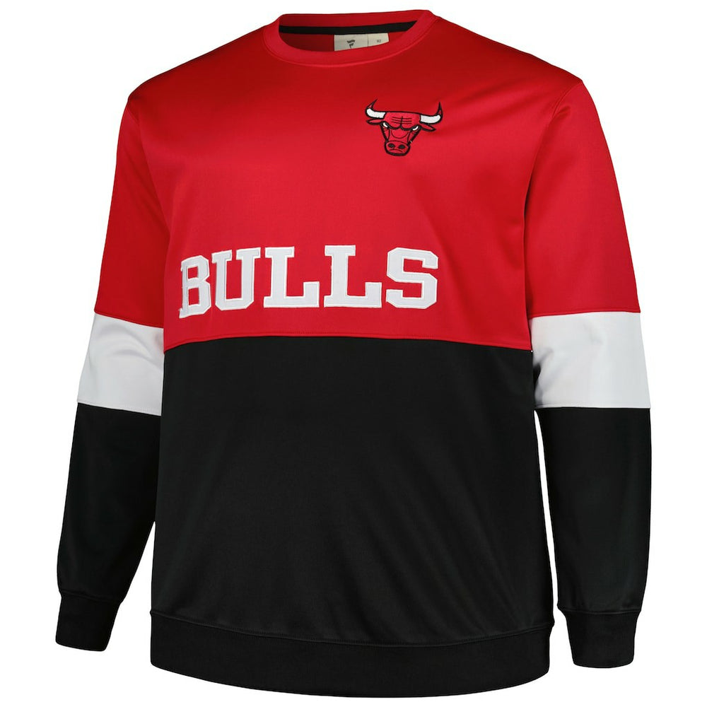 Fanatics - Chicago Bulls Big & Tall Split Pullover Sweatshirt - Red/Black