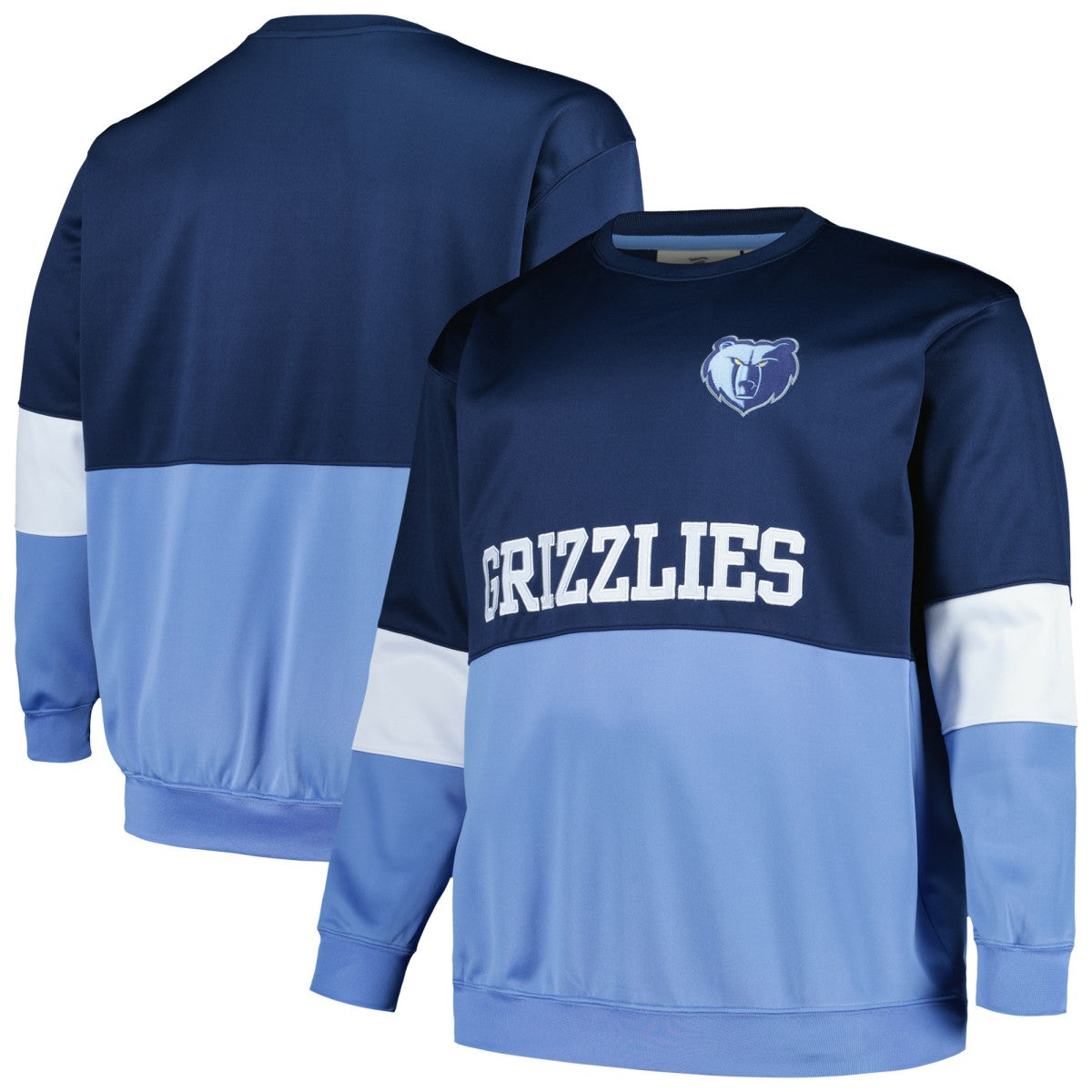 Fanatics - Memphis Grizzlies Big & Tall Split Pullover Sweatshirt - Navy/Light Blue