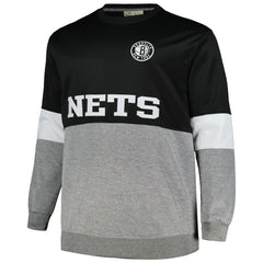 Fanatics - Brooklyn Nets Big & Tall Split Pullover Sweatshirt - Black/Heather Gray