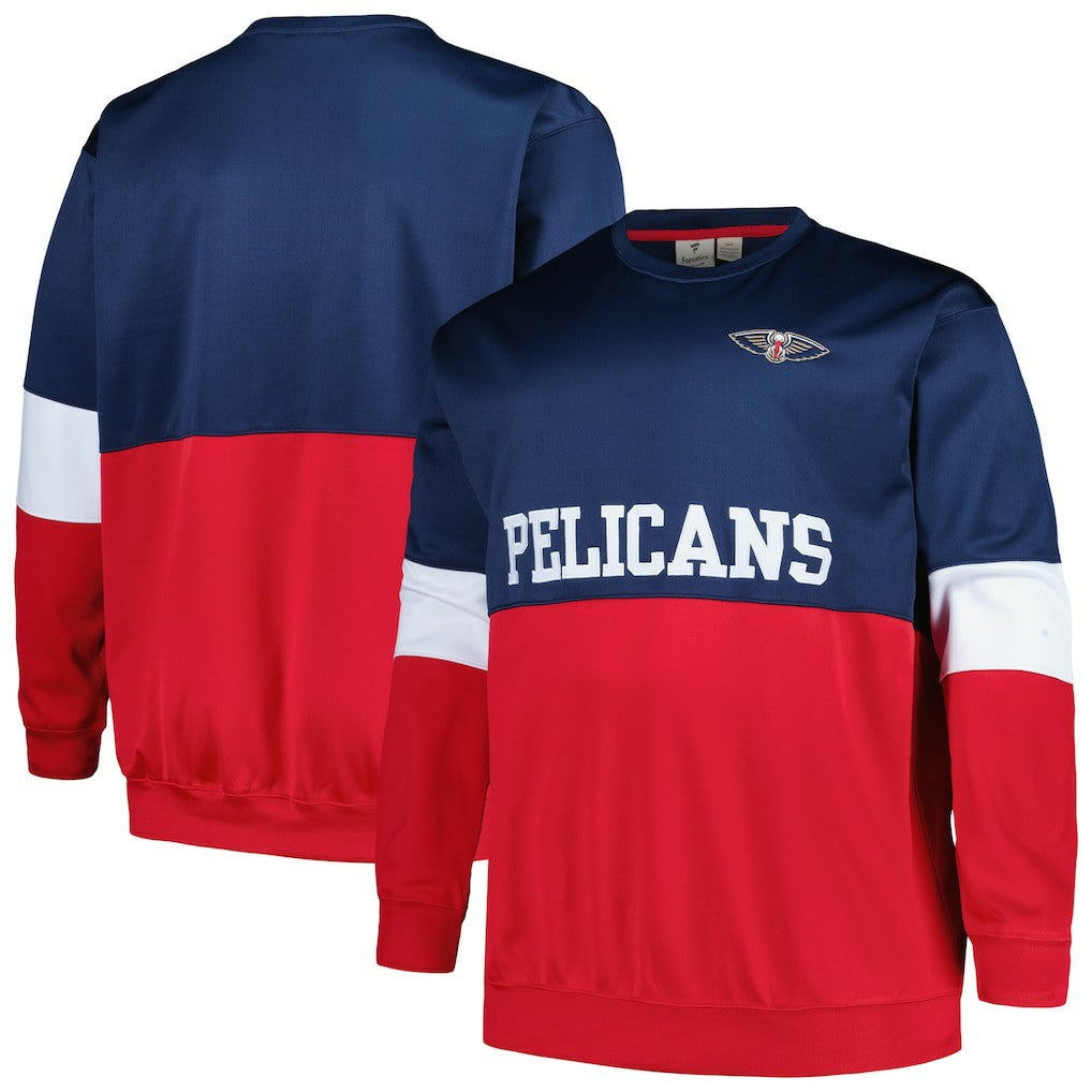 Fanatics - New Orleans Pelicans Big & Tall Split Pullover Sweatshirt - Navy/Red