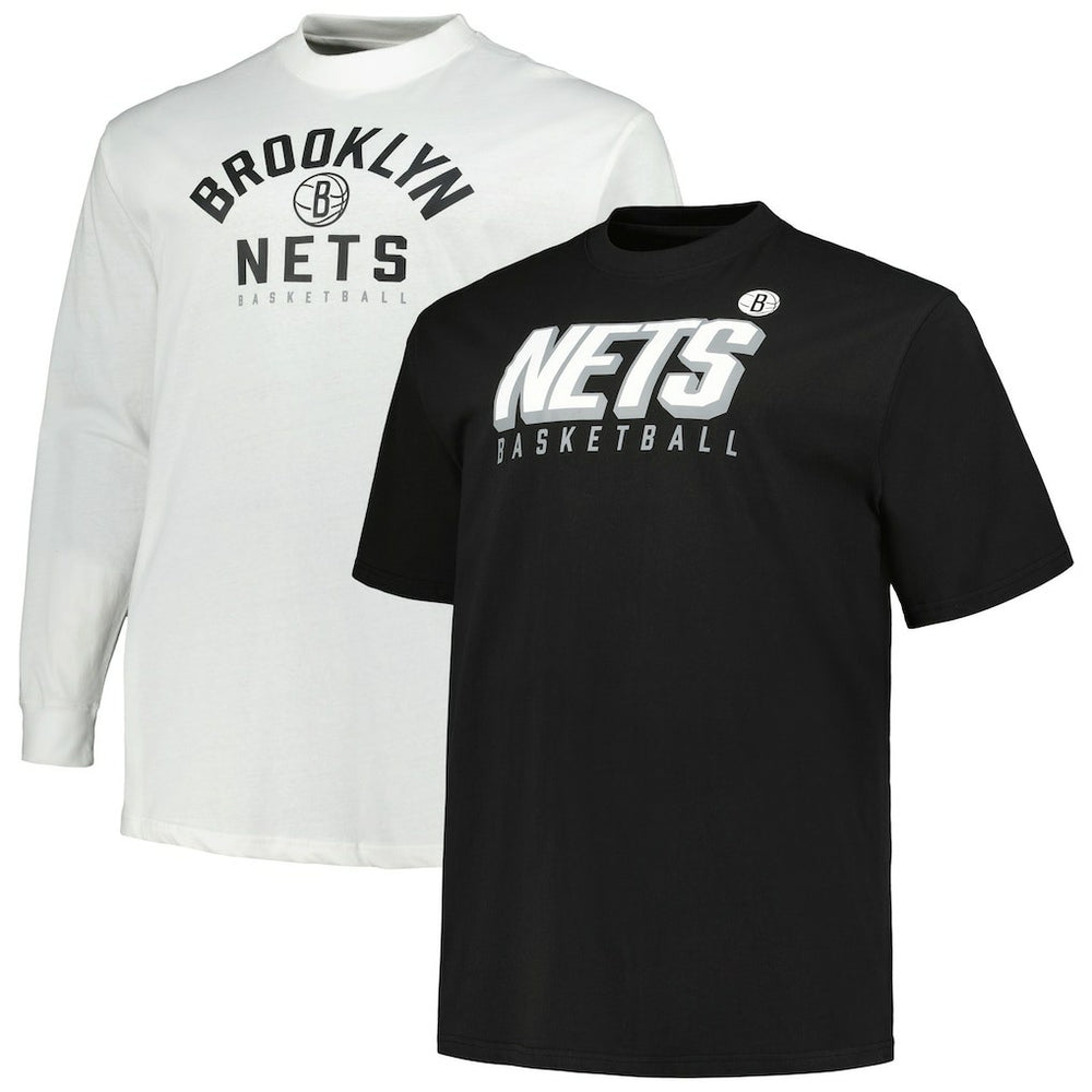 Fanatics - Brooklyn Nets Big & Tall Short Sleeve & Long Sleeve T-Shirt Set - Black/White
