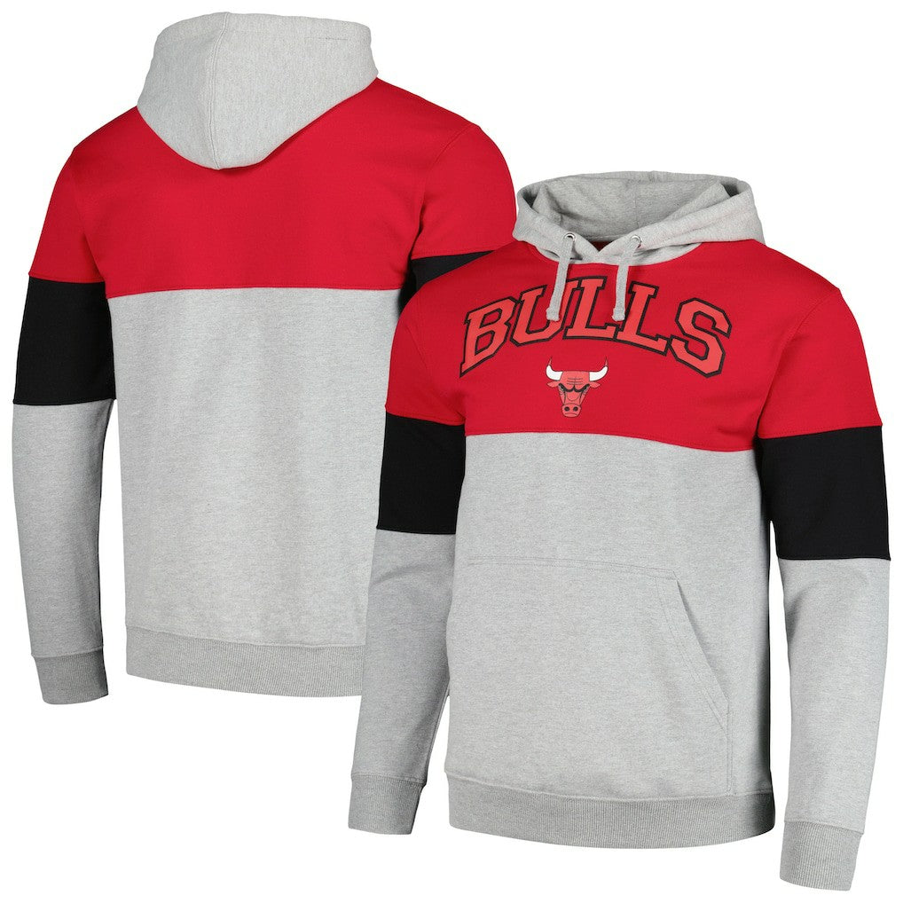 Fanatics - Chicago Bulls Contrast Pieced Pullover Hoodie - Red