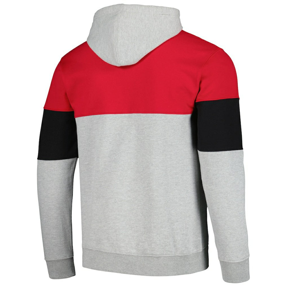 Fanatics - Chicago Bulls Contrast Pieced Pullover Hoodie - Red