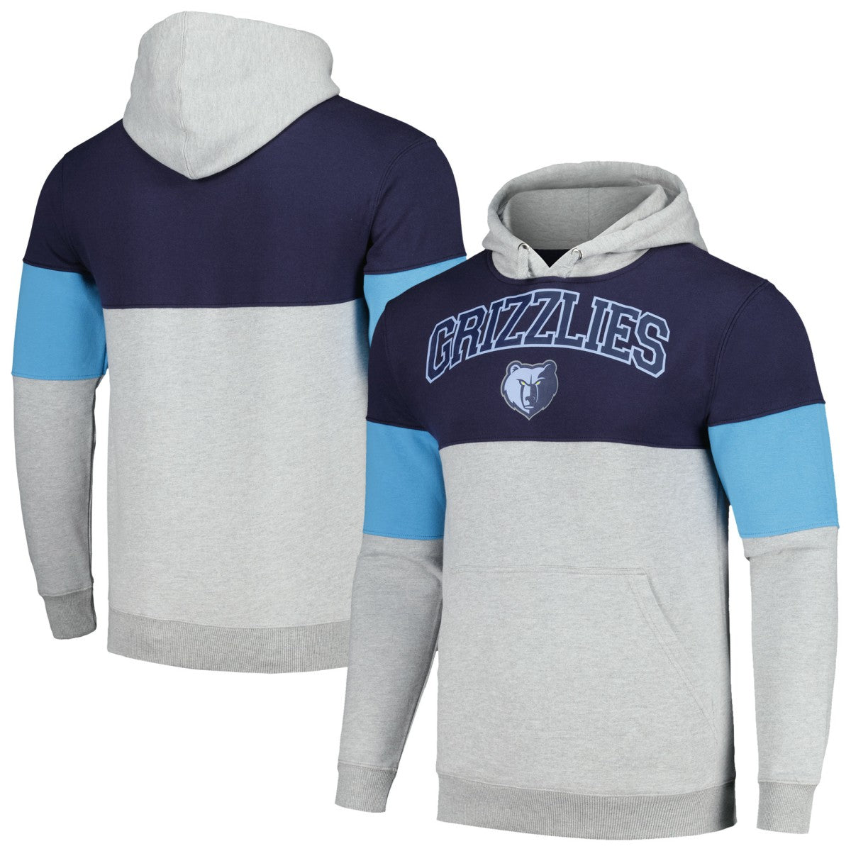 Fanatics - Memphis Grizzlies Contrast Pieced Pullover Hoodie - Navy