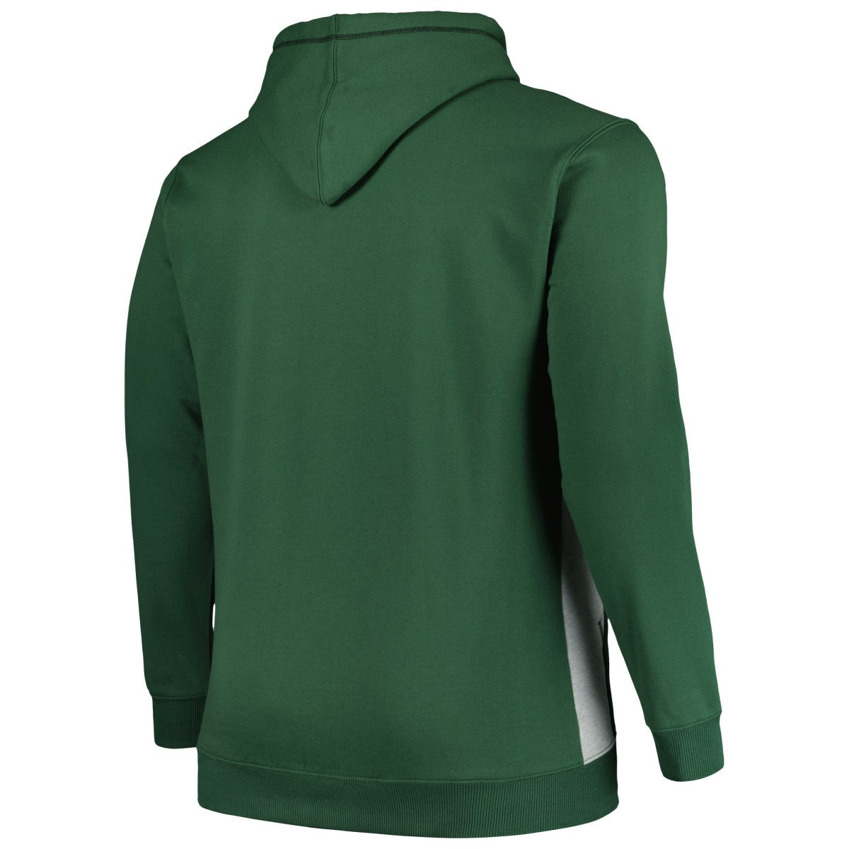 Fanatics - Milwaukee Bucks Big & Tall Contrast Pieced Stitched Full-Zip Hoodie - Hunter Green/Heather Gray