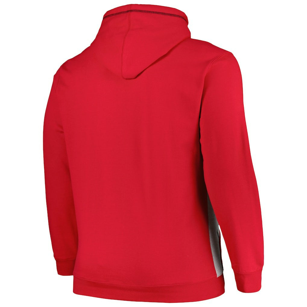 Fanatics - Chicago Bulls Big & Tall Contrast Pieced Stitched Full-Zip Hoodie - Red/Heather Gray