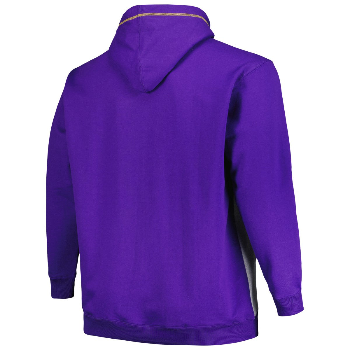 Fanatics - Los Angeles Lakers Big & Tall Contrast Pieced Stitched Full-Zip Hoodie - Purple/Heather Gray