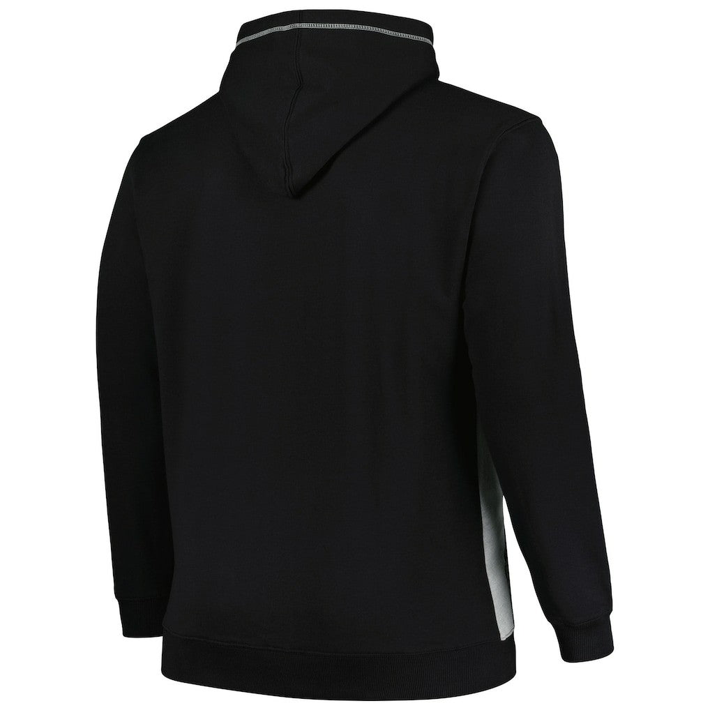 Fanatics - Brooklyn Nets Big & Tall Contrast Pieced Stitched Full-Zip Hoodie - Black/Heather Gray