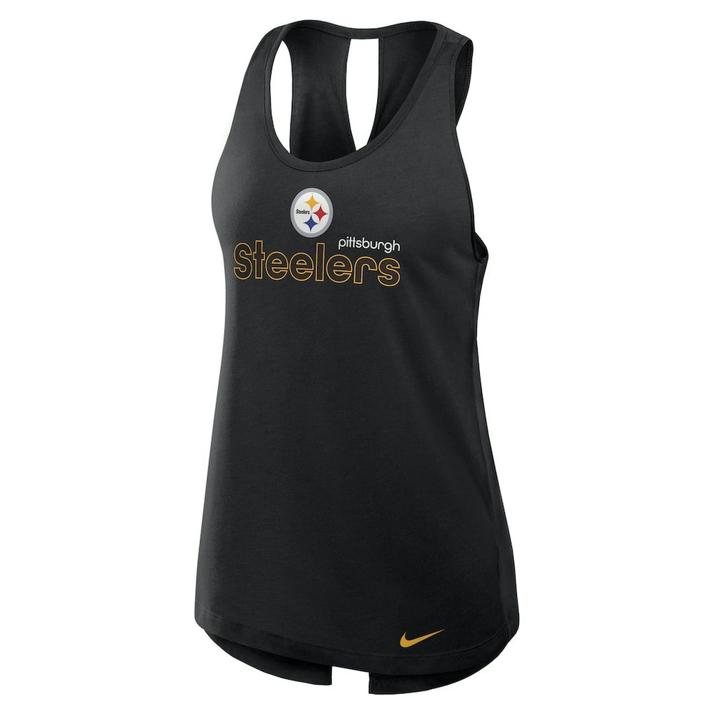 Pittsburgh Steelers Women's Plus Size Performance Tank Top Black - Nike