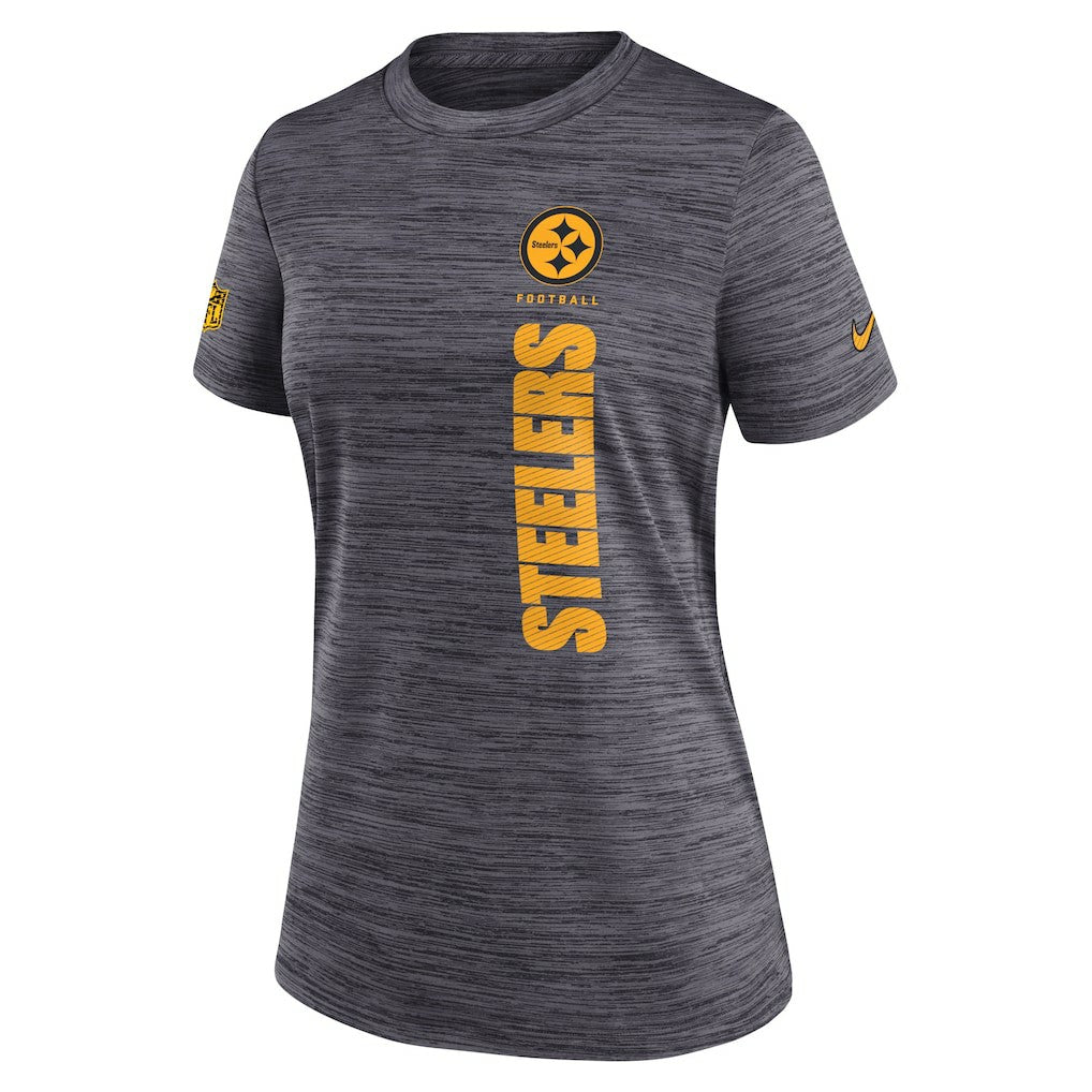 Pittsburgh Steelers Women's Sideline Velocity Dri-FIT T-Shirt Charcoal - Nike