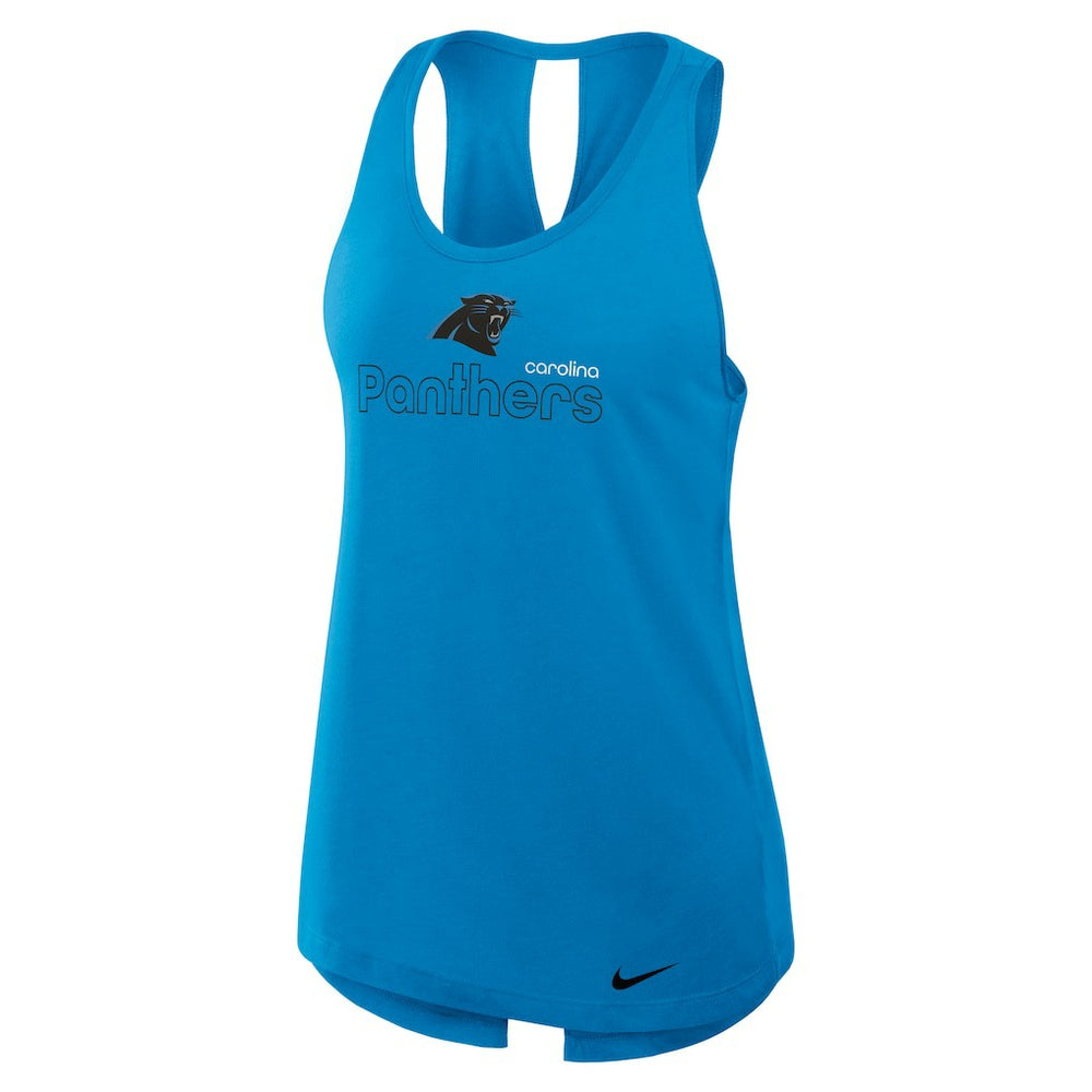 Carolina Panthers Women's Open-Back Crisscross Dri-FIT Tank Top Blue - Nike