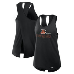 Cincinnati Bengals Women's Open-Back Crisscross Dri-FIT Tank Top Black - Nike