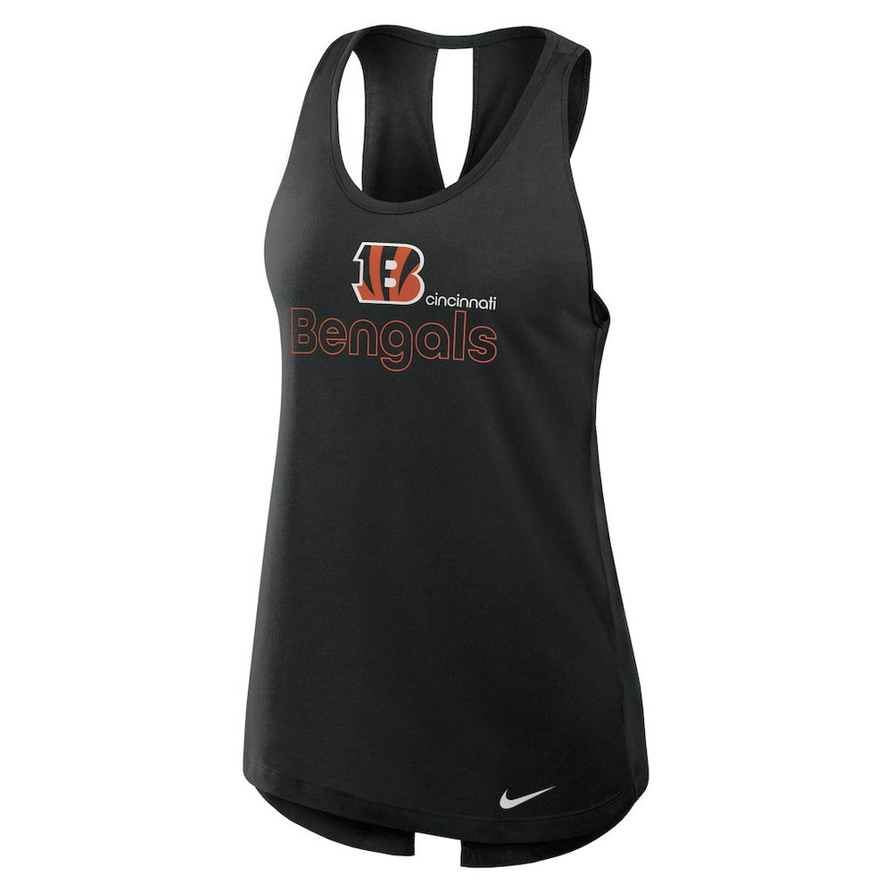 Cincinnati Bengals Women's Open-Back Crisscross Dri-FIT Tank Top Black - Nike
